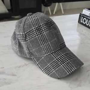Gray Plaid Hat
